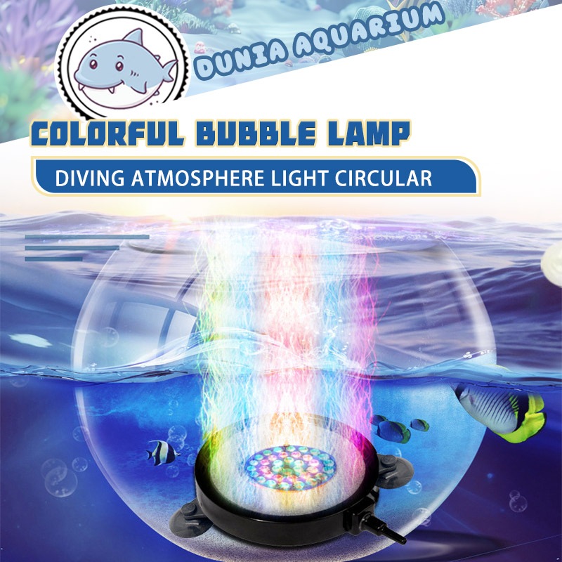Aquarium Bawah Air RGB Lampu Gelembung Udara Tangki Ikan