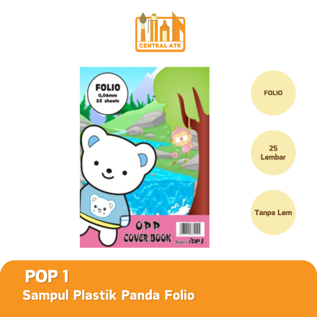 

SAMPUL BUKU PLASTIK / OPP PANDA POP1 FOLIO PANDA