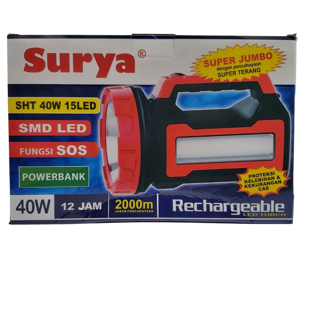 Senter LED Surya SHT 40W+15LED Senter Tenteng Surya SHT40W+15LED