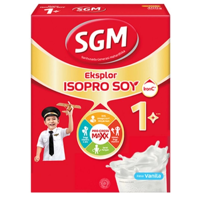 SGM Eksplor ISOPRO Soya 1+ susu pertumbuhan anak usia 1-5 tahun rasa vanilla