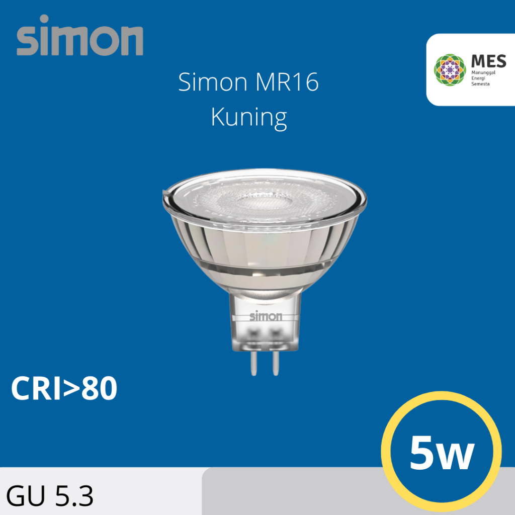 SIMON LAMPU MR16 GU 5.3 GLASS HV 5W/7W 3000K