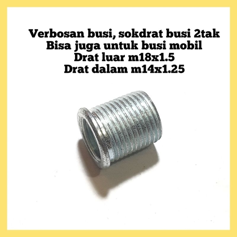 IS2486 bos busi sok drat busi motor 2tak dan mobil drat luar m18x1.5 drat dalam m14x1.25 bukan cuner