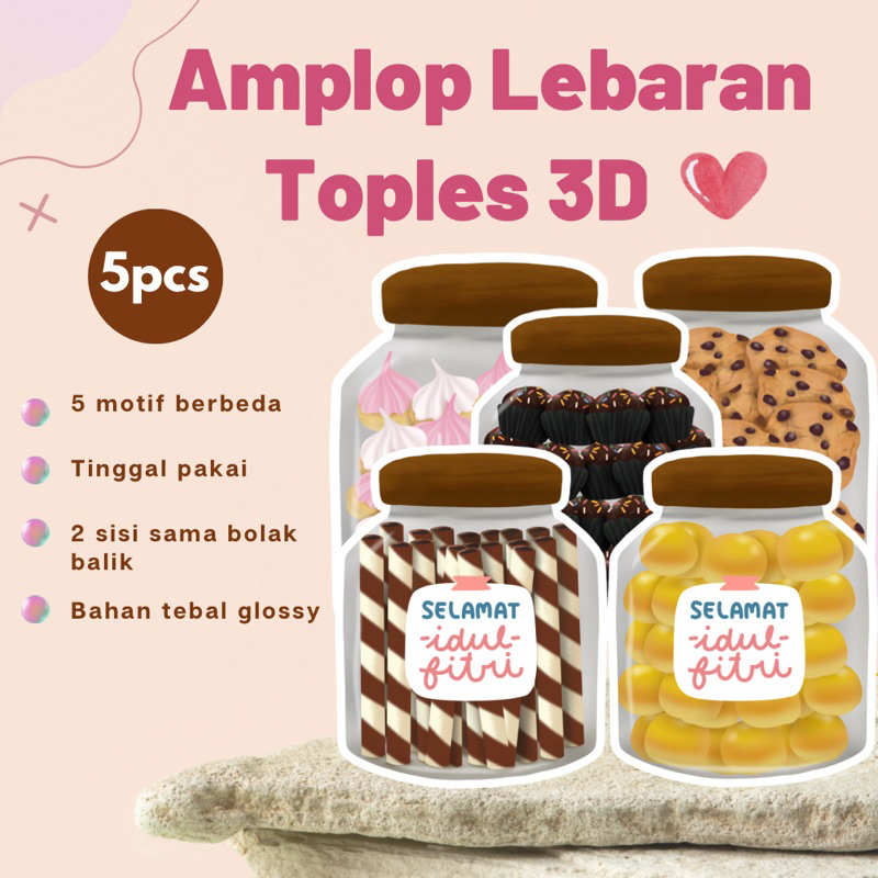 

(READY 5pcs) Amplop Lebaran 3d Viral/Amplop Lebaran Terbaru 2024