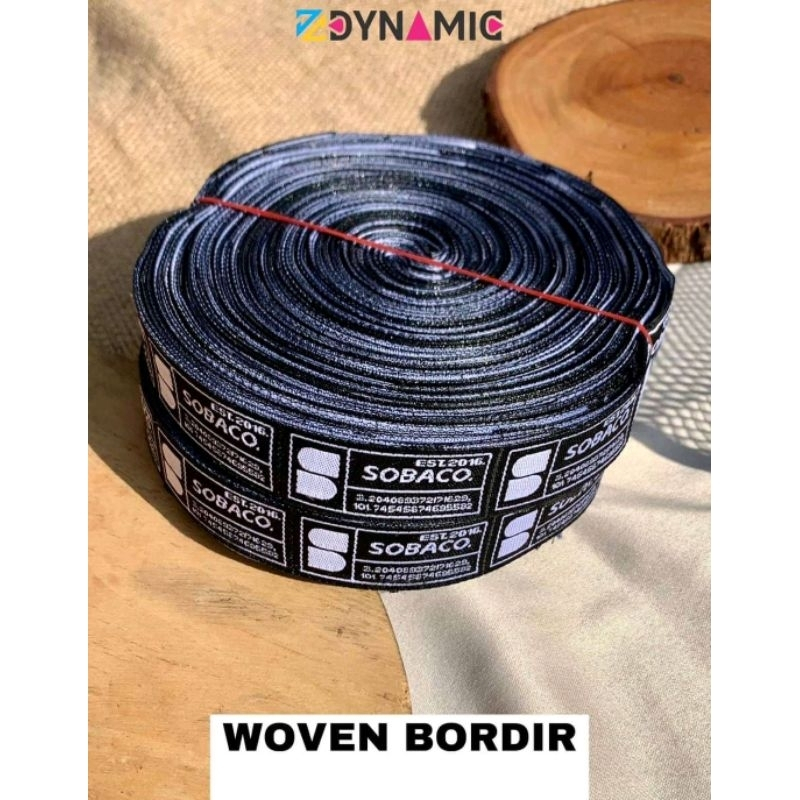 

( Free Desain ) 3x5 CM label woven damask / label woven bordir / label woven custom / label pakaian / label hijab / label baju / label custom