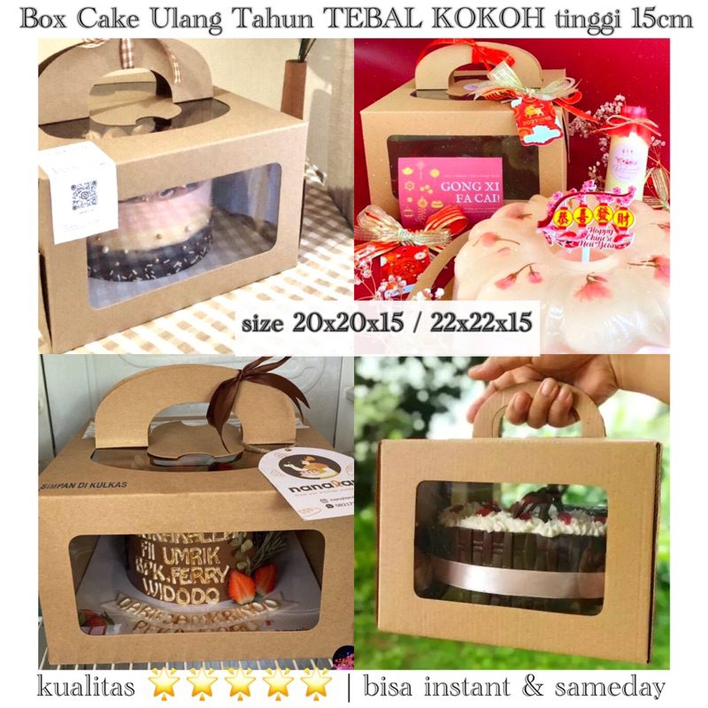 

MURAH! Kotak Kue Ulangtahun TEBAL KOKOH tinggi 15cm size 20x20 / 22x22 Box Cake Ulang Tahun