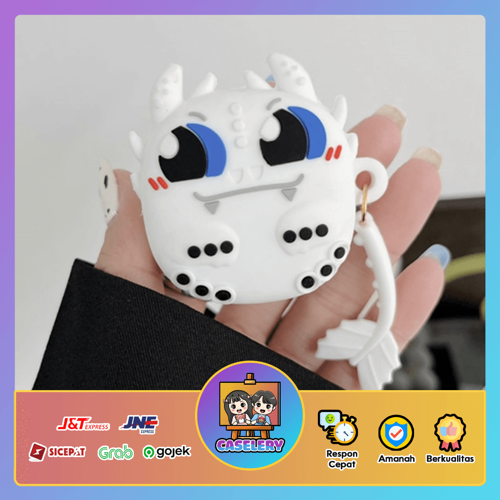 Case WM02 Baseus Encok Earphone Silikon Karakter Kartun WM02 Kode  02 - Tootles Putih