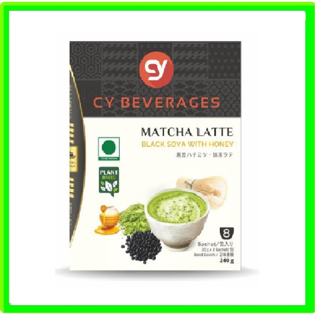 

CY Plant Based Matcha latte Black Soya With Honey 240gr Sarapan 8S