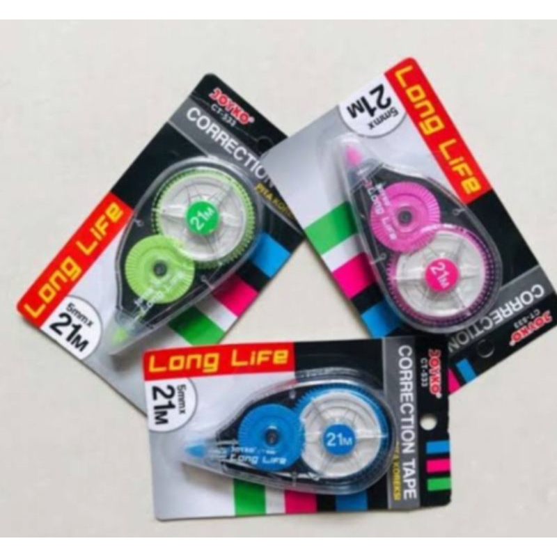 

Corection tape/tip ex roll/tip ex/corection joyko/tip ex joyko/corection tape ct-533/tip ex joyko/corection 21 meter