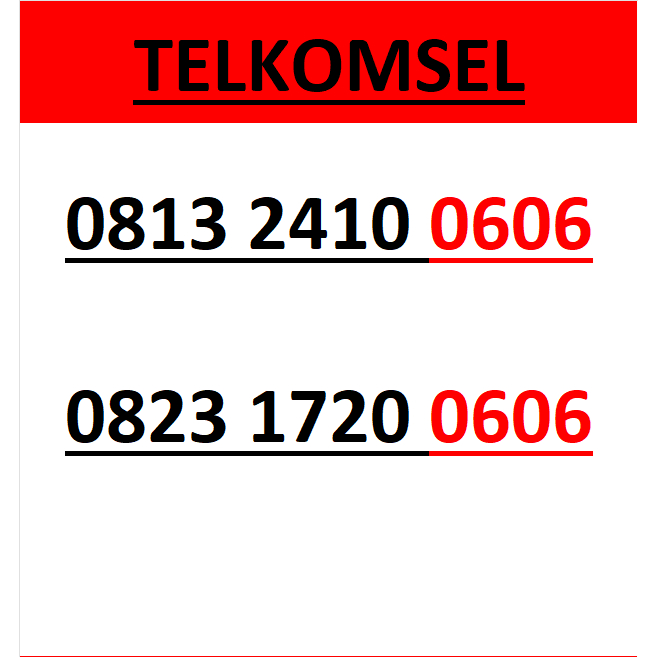 nomor cantik simpati telkomsel seri 0606 murah lengkap w150