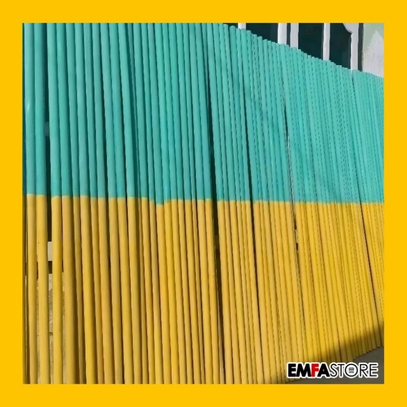 

Tongkat Pramuka Warna 2 Layer Hijau Tosca Kuning Premium Satuan/Grosir