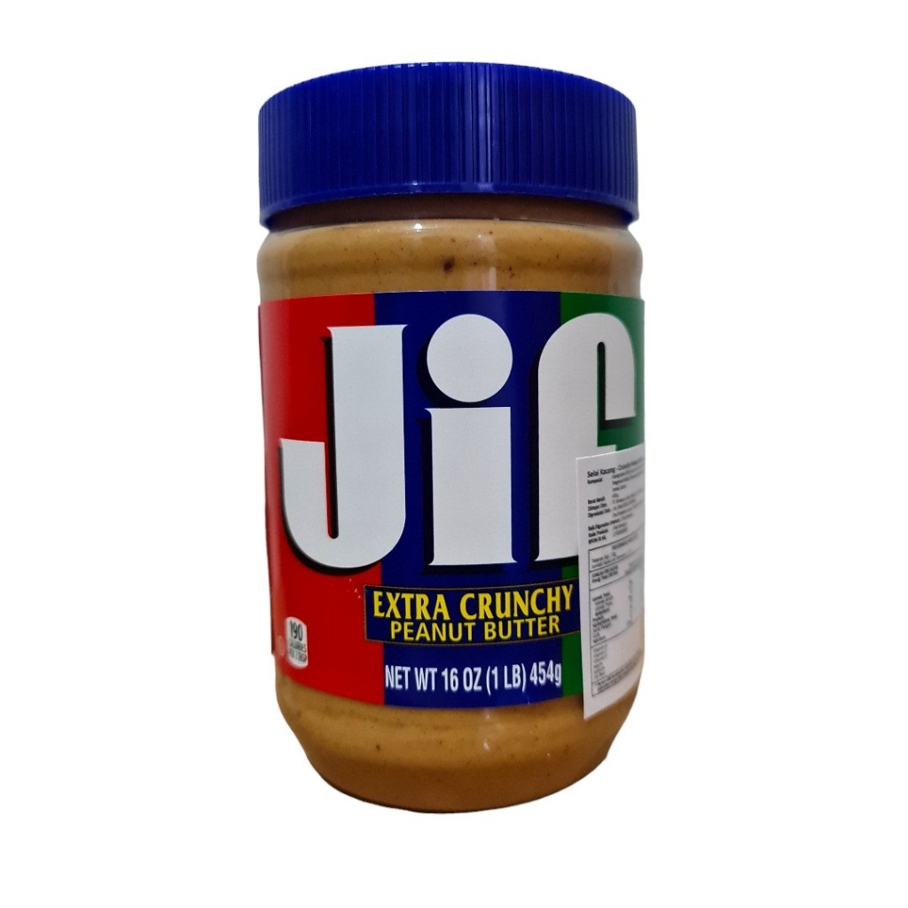 

Selai selay selei kacang extra crunchy creamy kasar peanut butter impor import JIF 454 gram