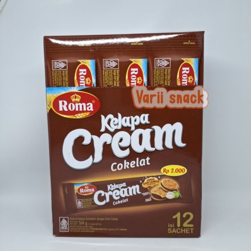 

Roma Kelapa Cream Coklat / Vanila 1Box Isi 12pcs