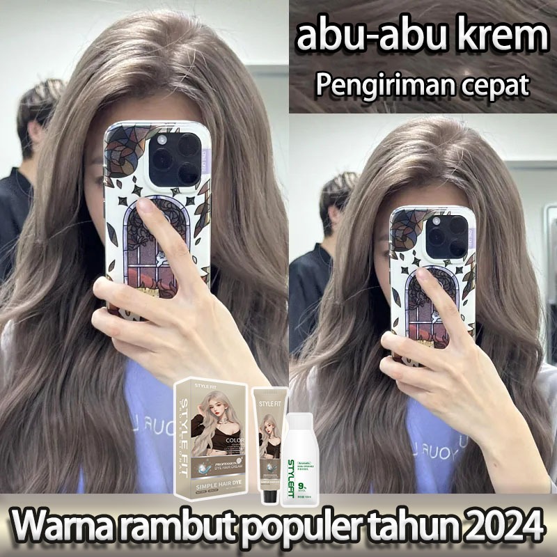 [The most popular hair dye in 2025] STYLE FIT cat rambut milk tea*200ml Tidak perlu pemutih, pewarna