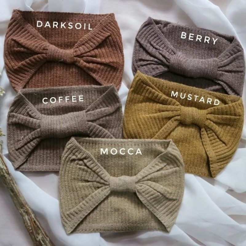 Ciput Bandana Rajut Pita Premium / Ciput Rajut Anak / Bandana Karet Rajut