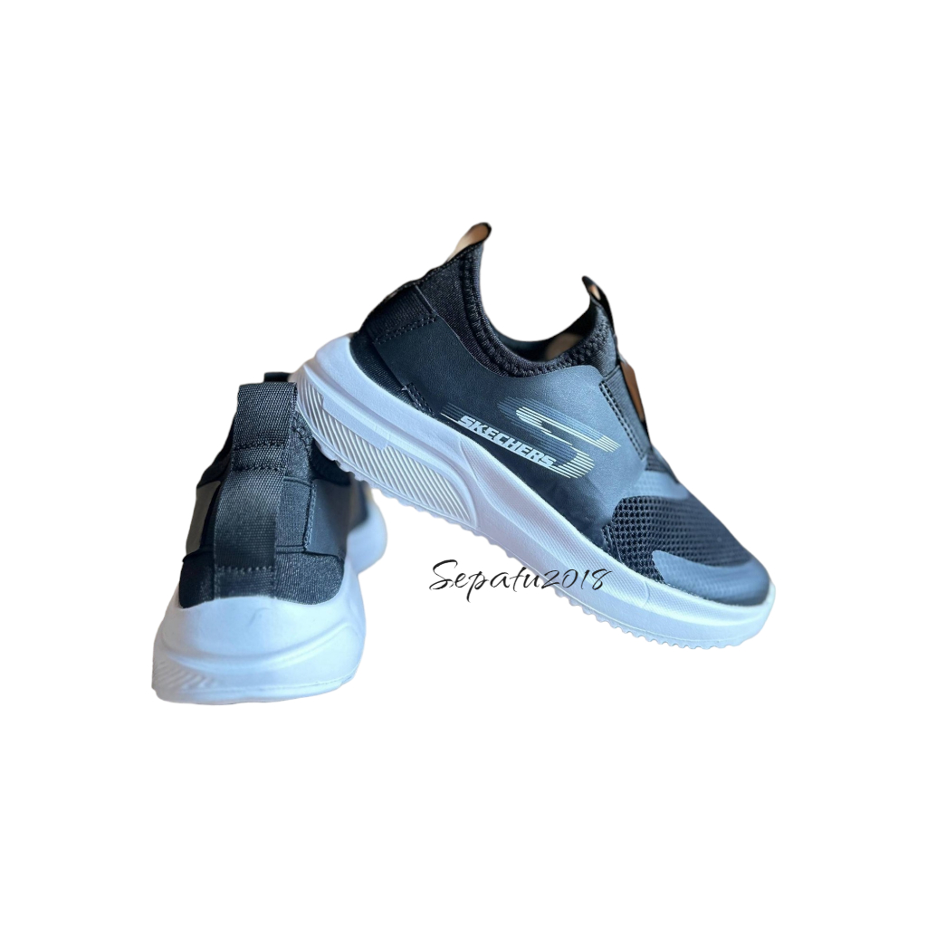 NEW SEPATU ANAK SLIP ON SKECHERS HITAM PUTIH PREMIUM ANAK LAKI-LAKI PEREMPUAN