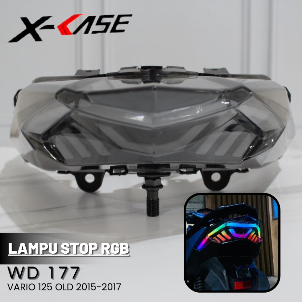 Stoplamp Vario 125 150 Old 2015-2017 RGB 20 Mode Lazy Running Original X Case Lampu Stop Vario 125 1