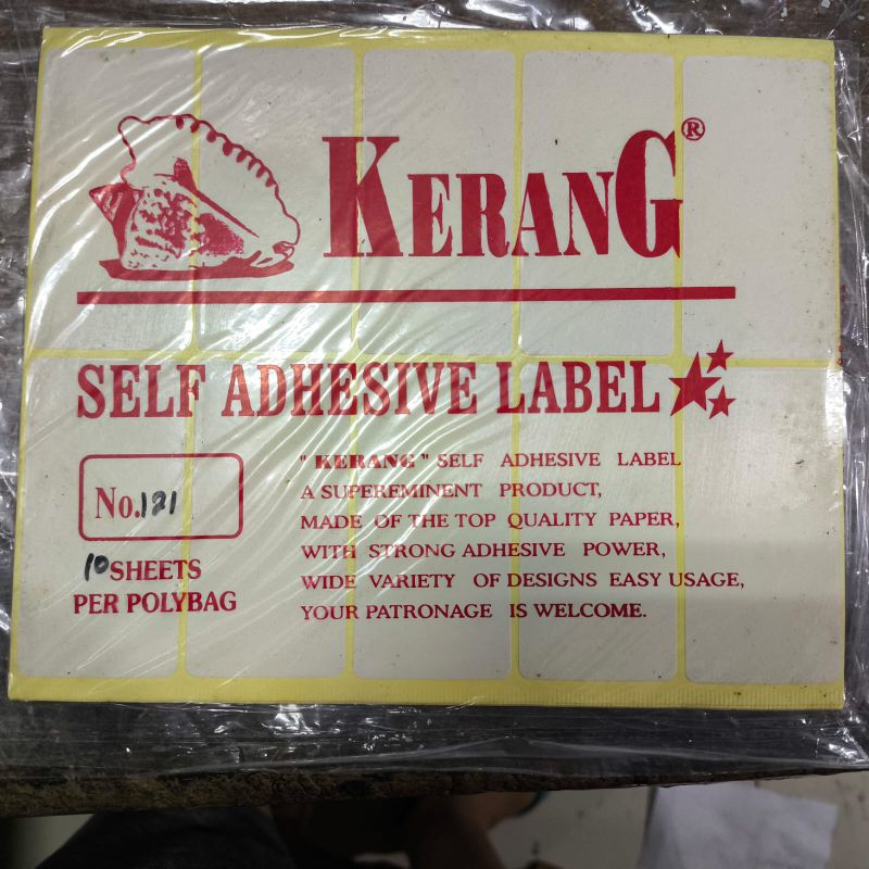 

Stiker label self adhesive merek kerang stok lama jual murah