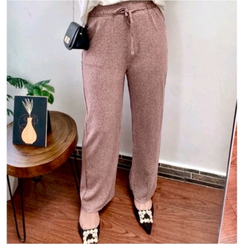 Kulot Hornets Pants Knit Import Highwaist