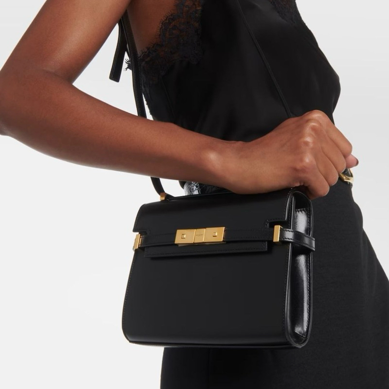 Original Saint Laurent YSL Mini Manhattan Crossbody Bag in Calfskin Leather