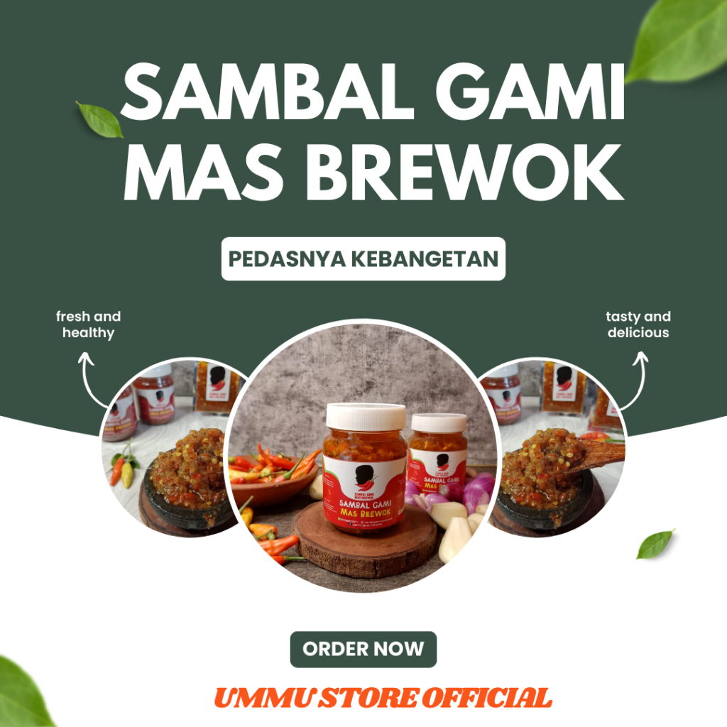 

Sambal Gami Mas Brewok Kemasan Botol Sambel Cumi Bumbu Masak Pedas Kuledak Dahsyat Instan Bumbu Nasi Goreng