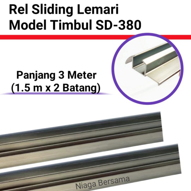 Rel Sliding Lemari Model Timbul 380 Pintu Kitchen Set Geser