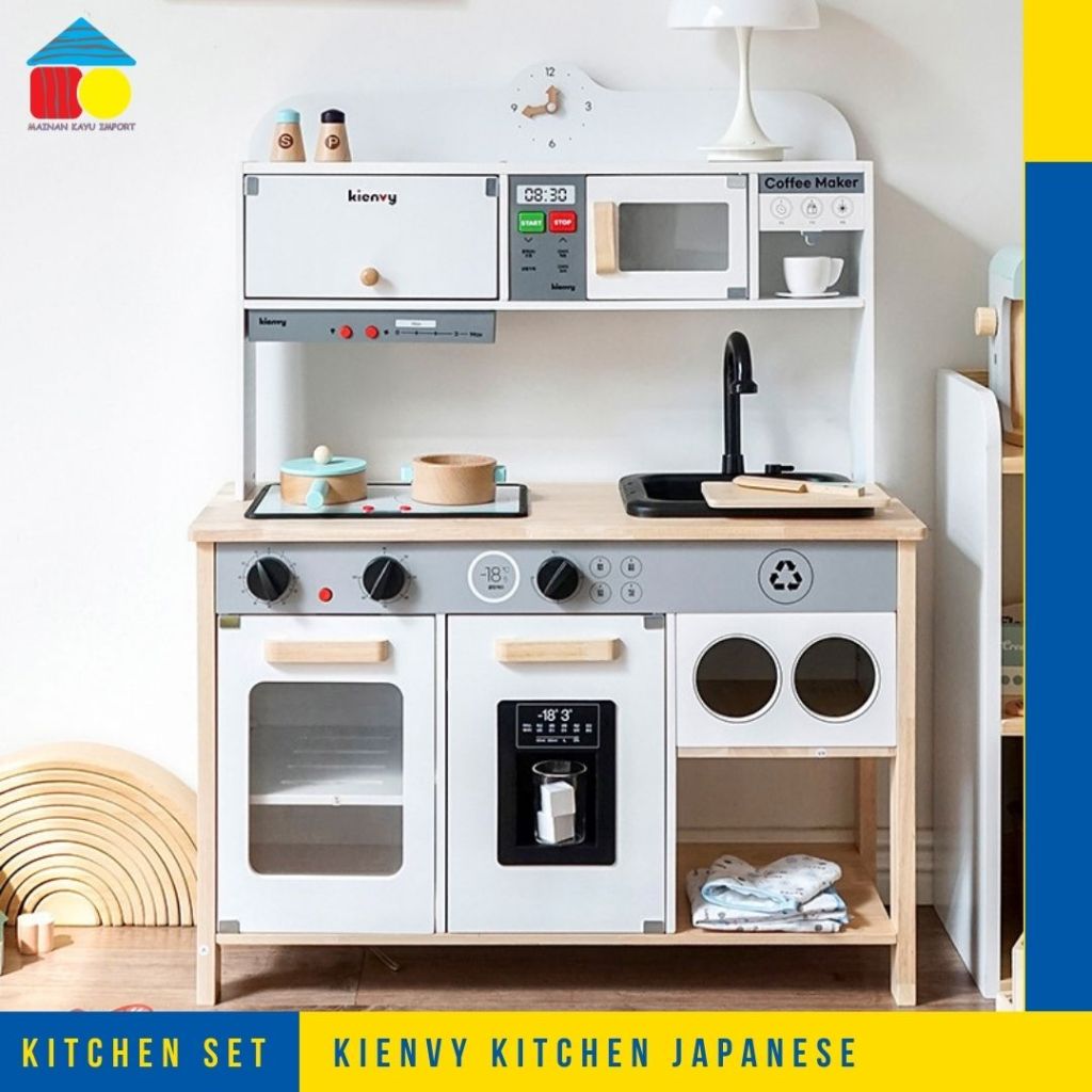 Wooden Kitchen Kienvy Japanese With Water fitur super lengkap-mainan masak masakan edukasi pretend p