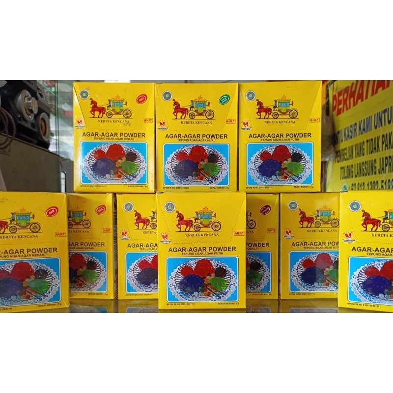 

AGAR-AGAR BUBUK CAP KERETA KENCANA ISI 12PCS