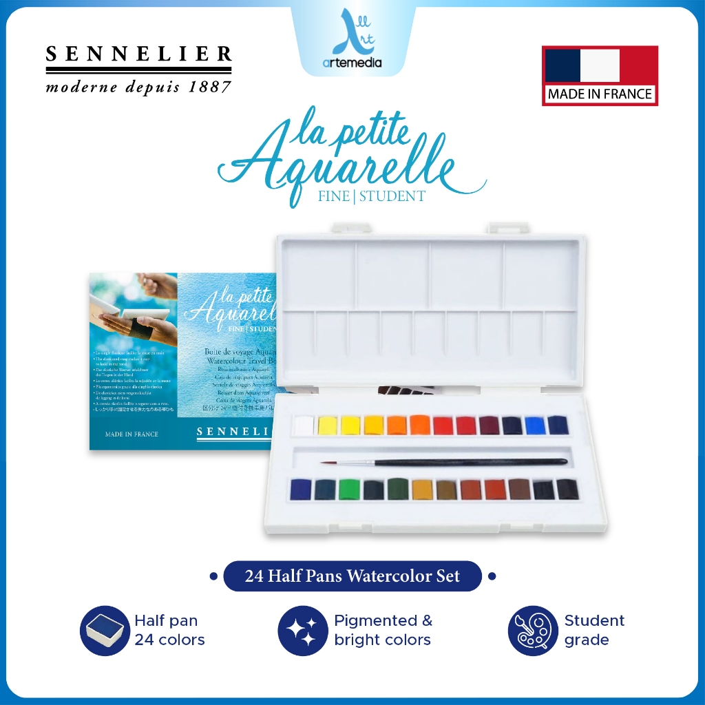 

Sennelier La Petite Aquarelle 24 Half Pans Watercolor Set Cat Air