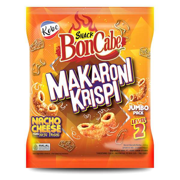 

MAKARONI KRISPI SNACK BONCABE RASA KEJU PEDAS LEVEL 2 kemasan 27g