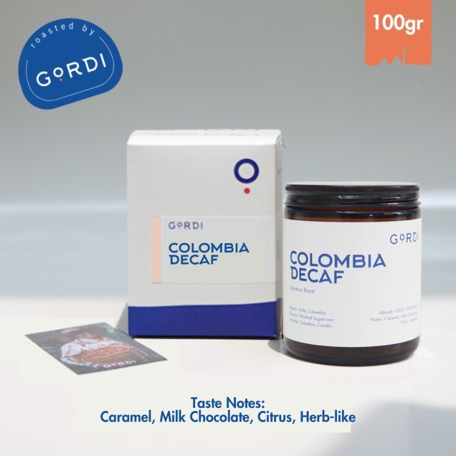 

Gordi - Kopi Arabika Colombia Decaf Espresso Single Origin 100% Arabica - 100 gram