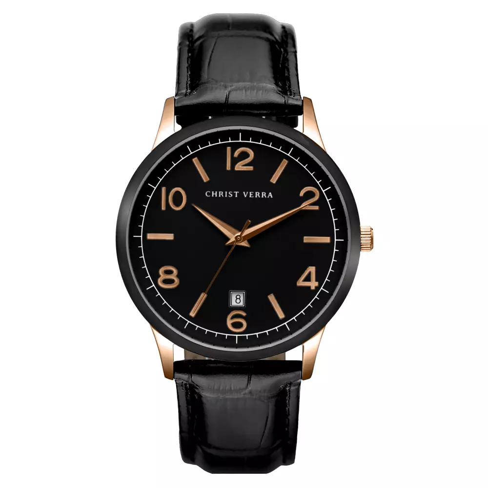 Jam Tangan Wanita Tali Kulit Christ Verra CV 12071L-28 BLK