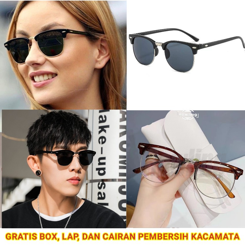 Kacamata Kaca Mata Bulat Design Terbaru Kekinian Keren Pria Wanita Korea Oval Design Retro Import