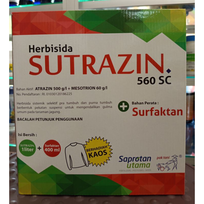 Herbisida selektif jagung SUTRAZIN 560 sc -1 Liter (berhadiah kaos