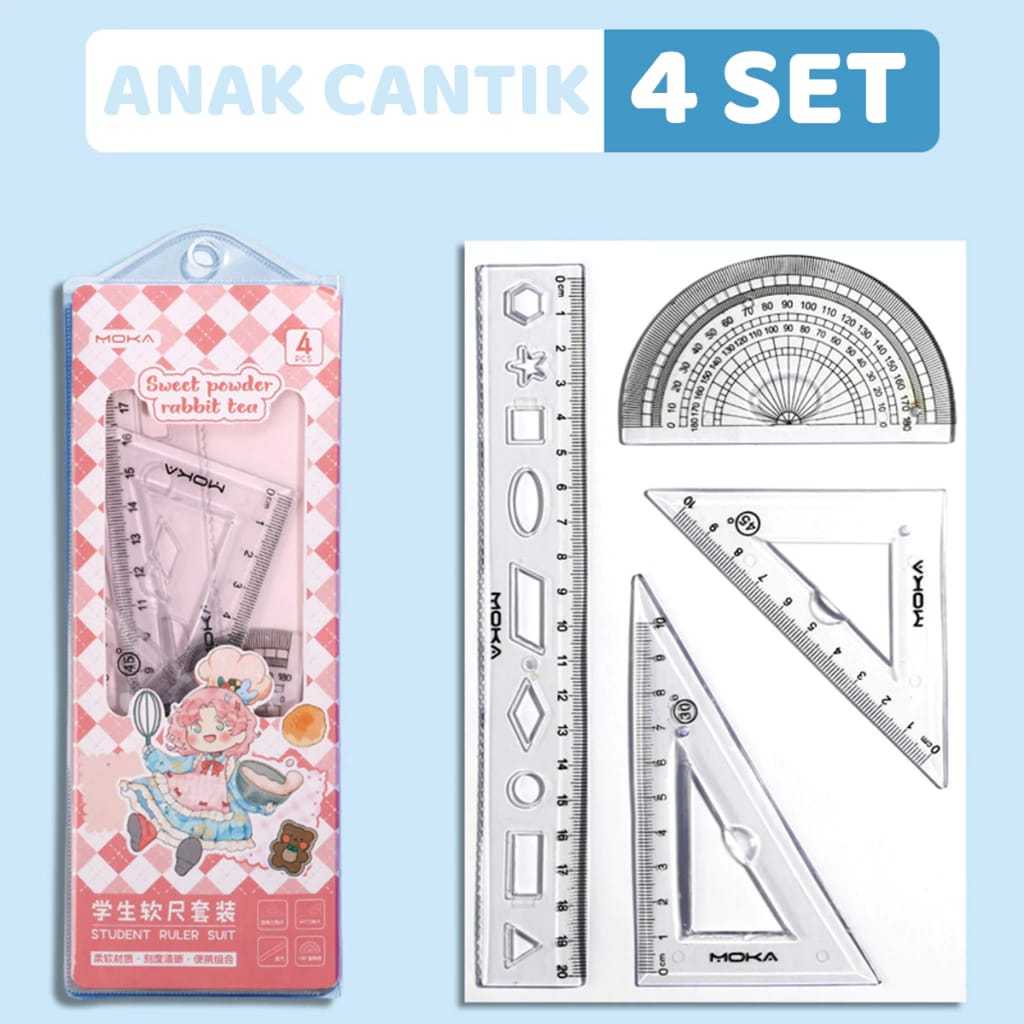 

Penggaris Lucu 1 Set 4 Pcs Premium Ruler Dapat Ditekuk Tanpa Patah