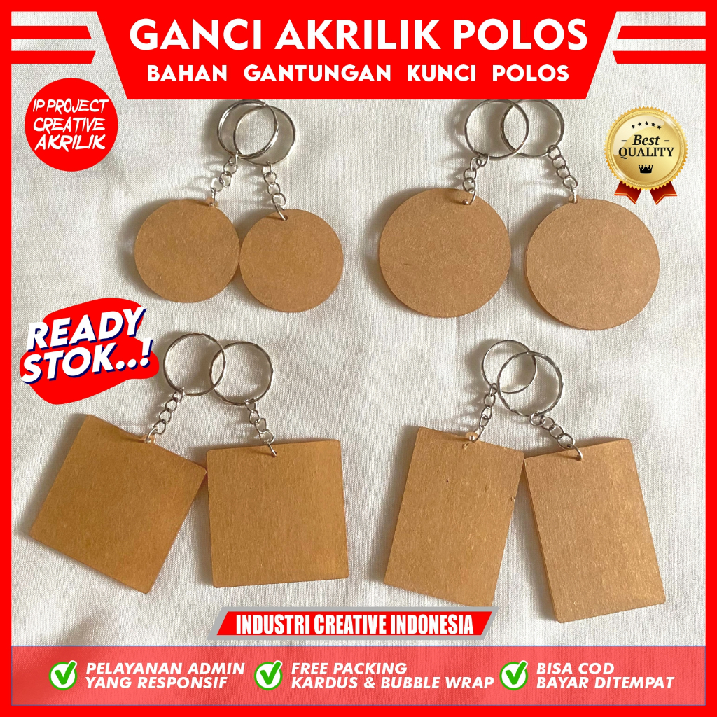 JPID BAHAN GANTUNGAN KUNCI AKRILIK POLOS 2 MM - BAHAN GANTUNGAN KUNCI AKRILIK