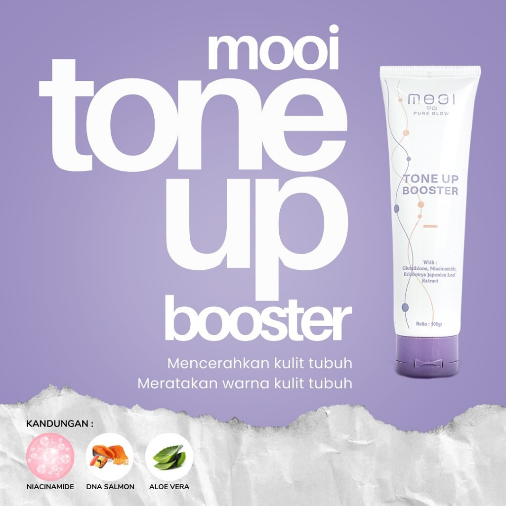 Mooi Tone Up Booster Lotion Handbody Pemutih Badan Mooi Pure Glow Pencerah Kulit Pelembab Badan
