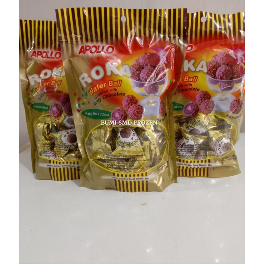 

Roka Apollo 90gr | Wafer Ball Roka Coklat