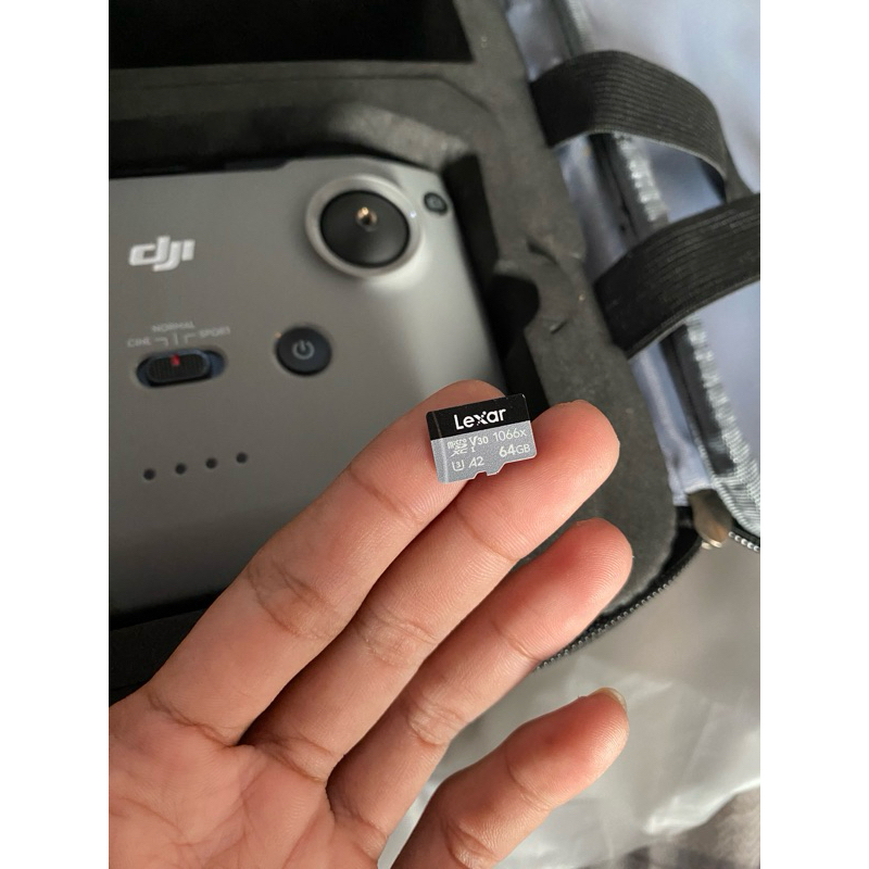 memori lexar profesional 64gb dan tas dji mini 3/3pro