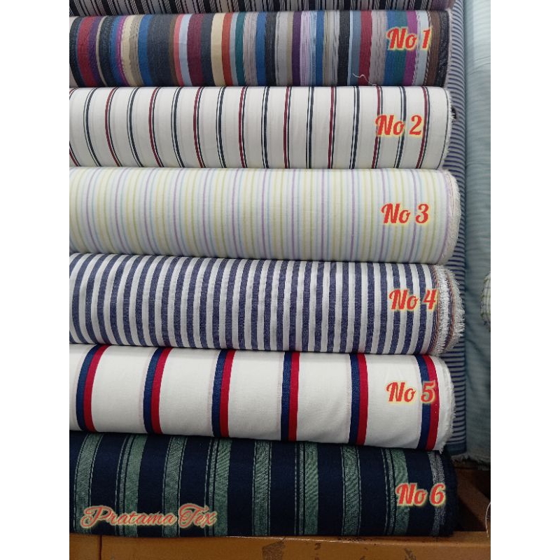Kain Kemeja Kantoran Motif Salur / Kain Kemeja Katun Gizza Salur ( Per 50 Cm)