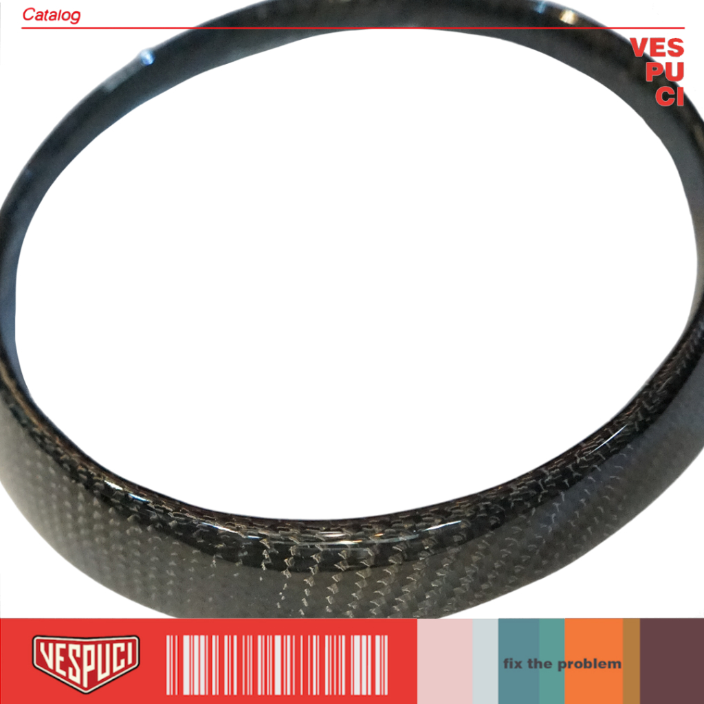 Ring Lampu Depan Frame List Headlamp Carbon Kevlar Part Original Piaggio Vespa Matic Metik Matik Pri