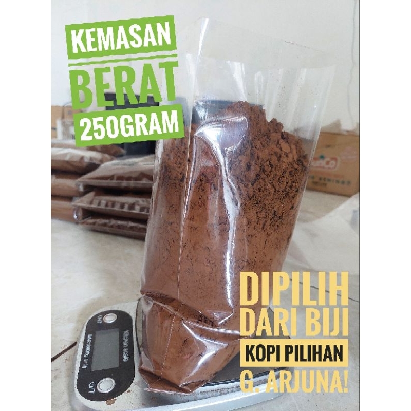 

kopi Bubuk 250Gram. Diproses dari Biji Kopi Pilihan G. Arjuna yang terkenal Khas lezat kopinya