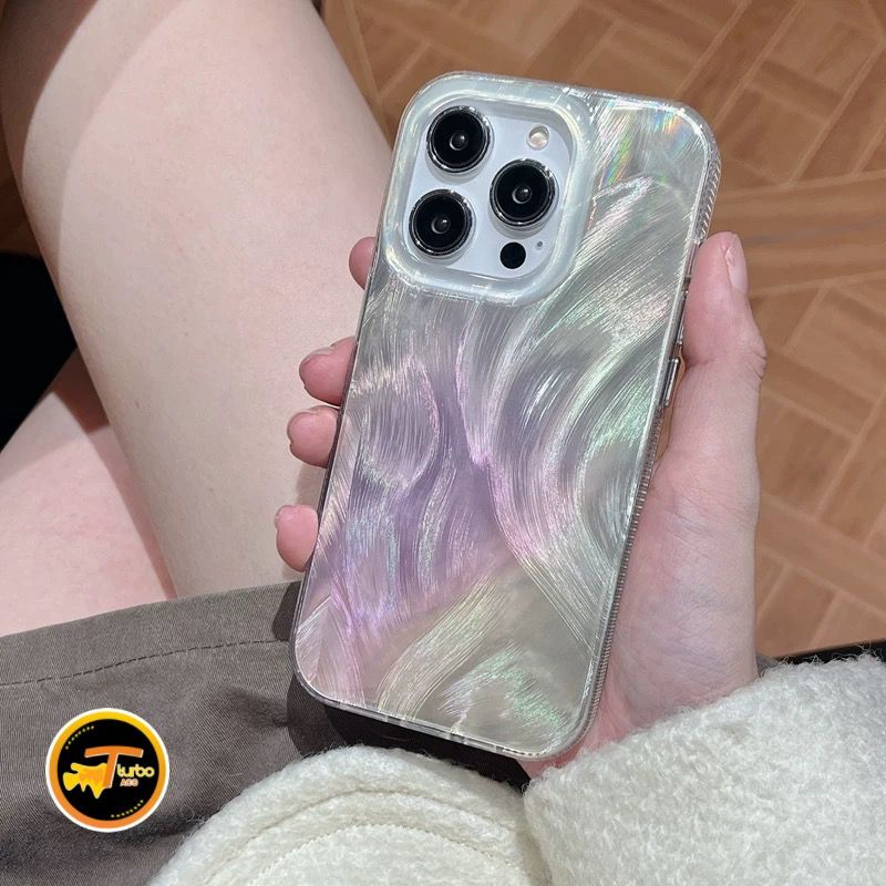 SS938 CLARITY Swirl Hologram Feather Case Ombre Pink Yellow Texture For SAMSUNG A02s A03s A03 CORE A