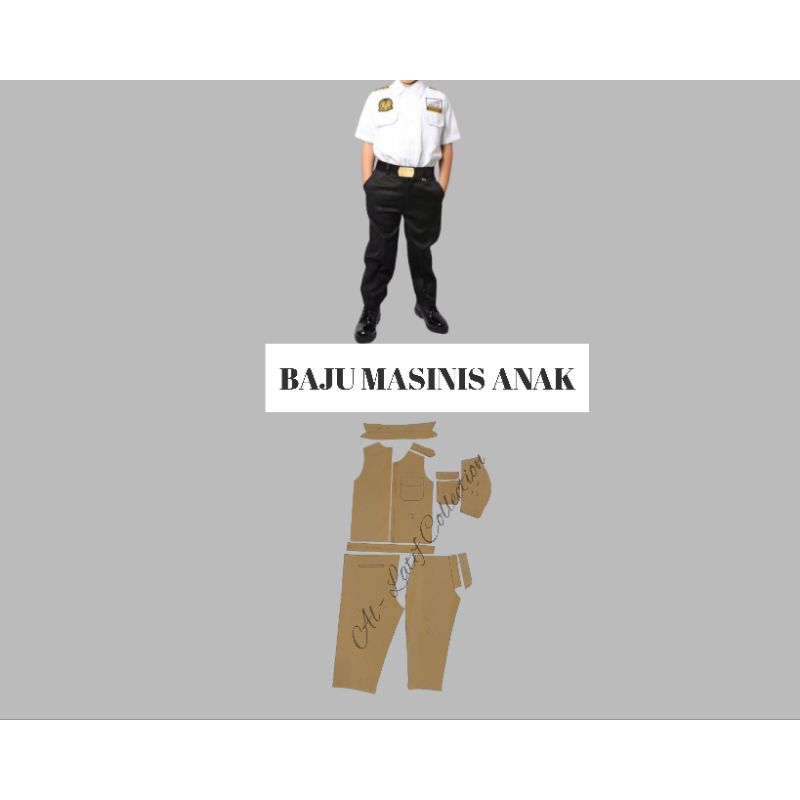 Pola Jiplak/ Pola instan BAJU MASINIS ANAK