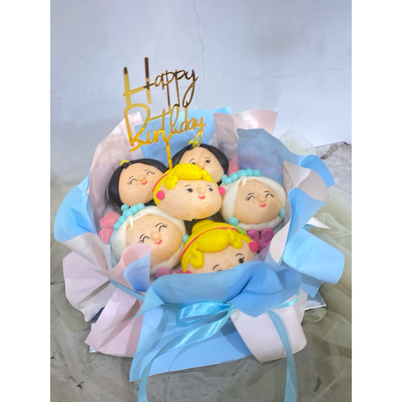 

bake and co bapao character versi boquet free lilin dan topper