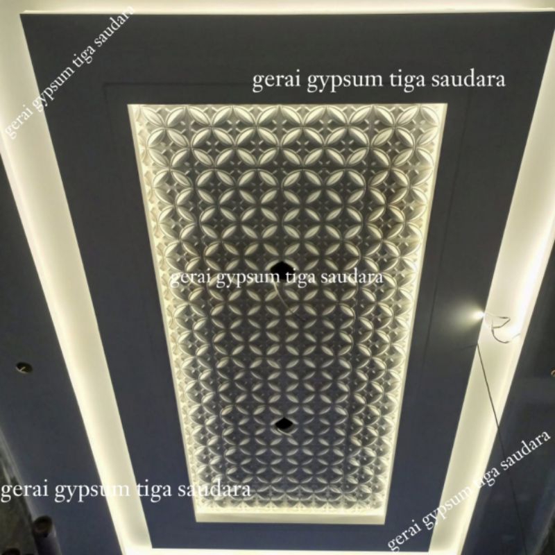 Ornamen panel gypsum 3d - Wall panel gypsum 50cm batik