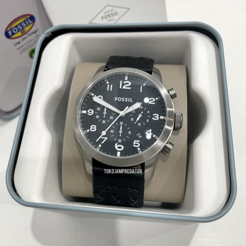 JAM TANGAN PRIA FOSSIL FS5181 BLACK SILVER ORIGINAL