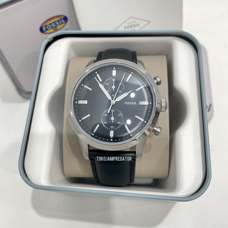 JAM TANGAN PRIA FOSSIL FS5396 BLACK SILVER ORIGINAL