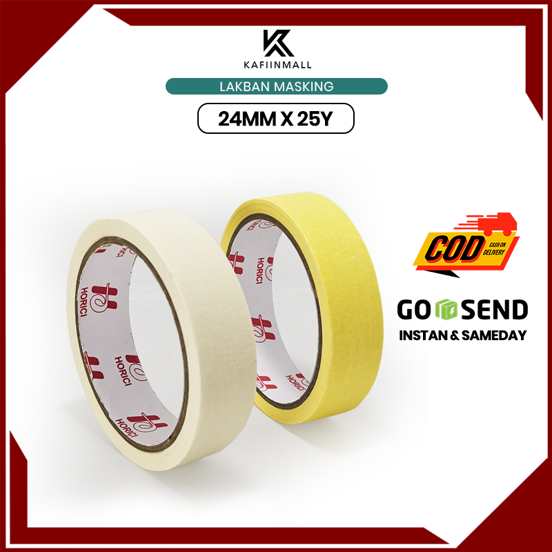 

Isolasi Kertas HORICI Masking tape 24mm*25Y perekat kualitas bagus lebih tebal warna