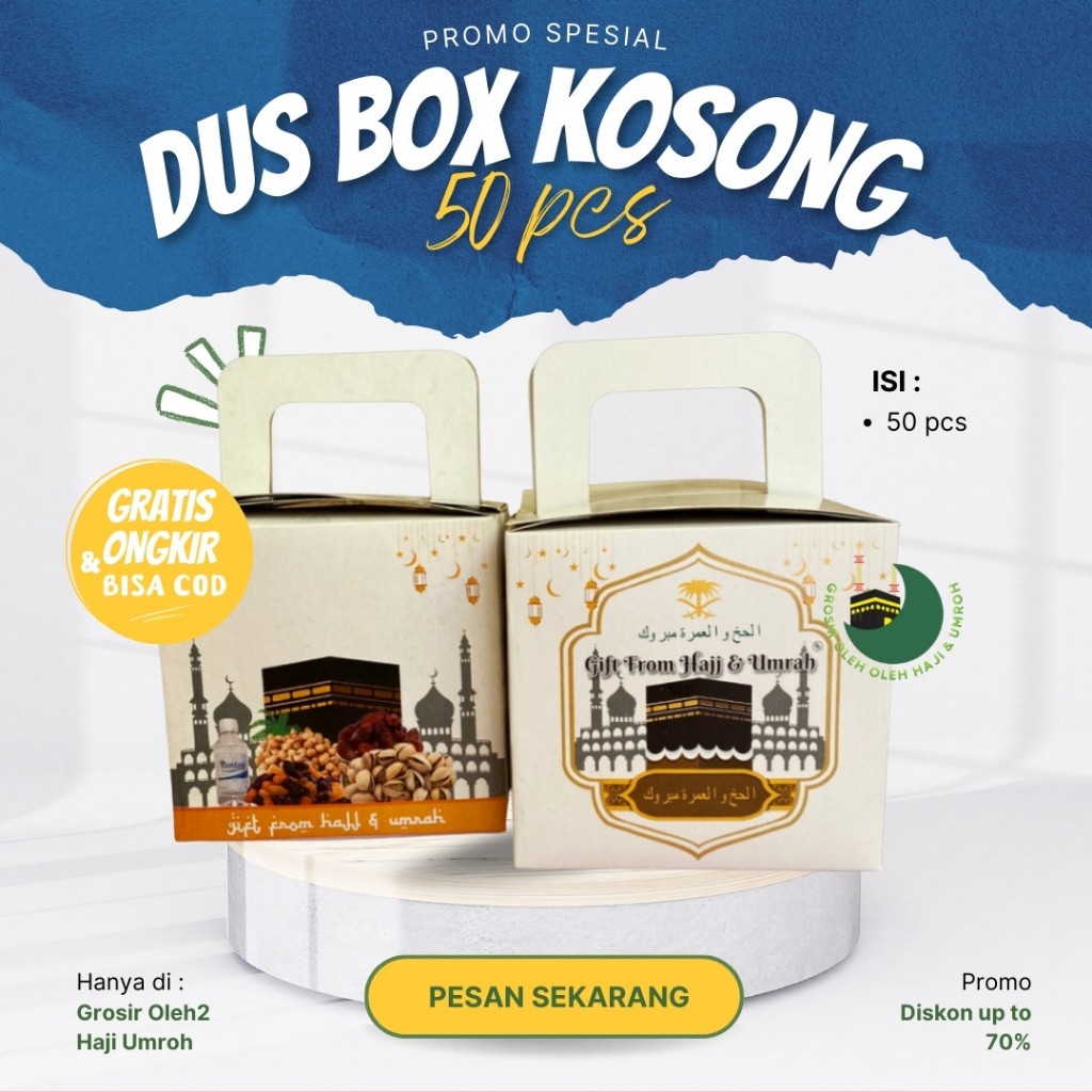 

Dus Box Kosong Unik Oleh Oleh Haji dan Umroh isi 50 pcs