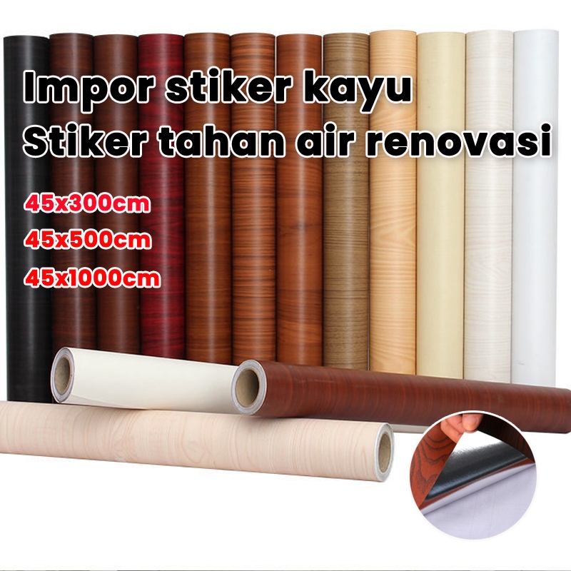 【Istimewa】wallpaper motif kayu stiker motif kayu wallpaper lemari stiker motif kayu furniture